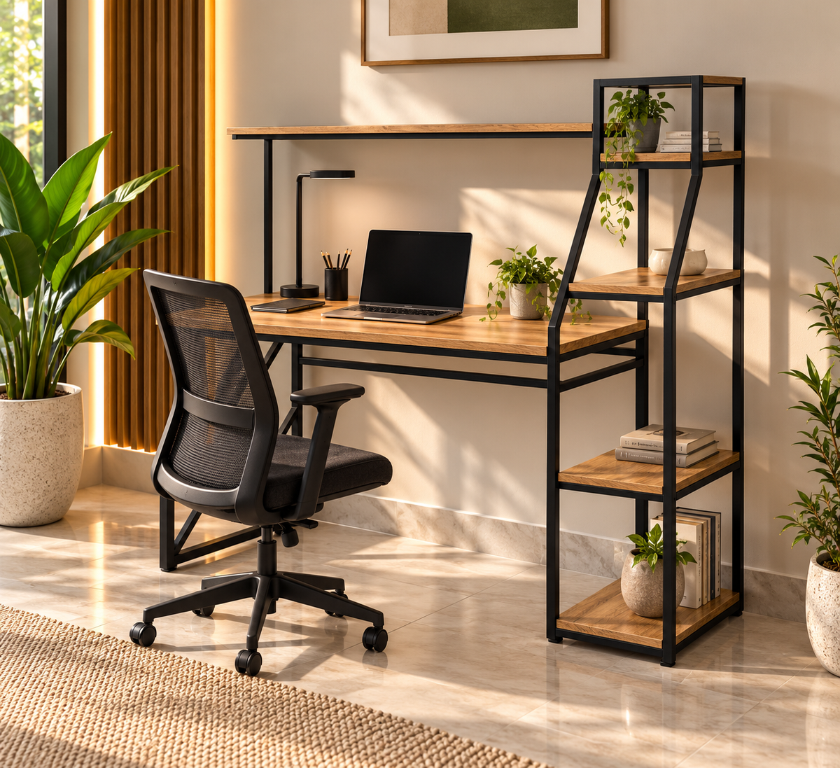 Workstation – Integrated Desk with Multi-Level Storage (P7) image 1