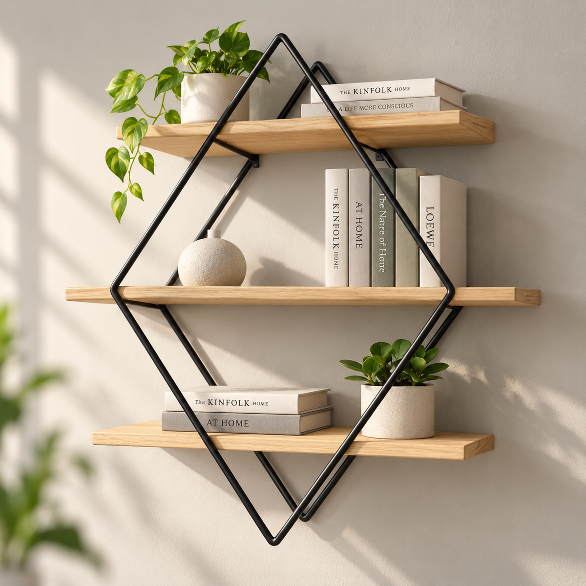 Wall Shelf – 3-Tier Geometric Display Rack