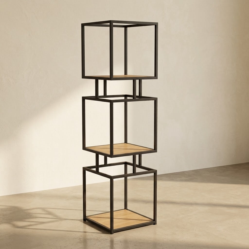 Bookrack – Three-Cube Storage with Sculptural Style