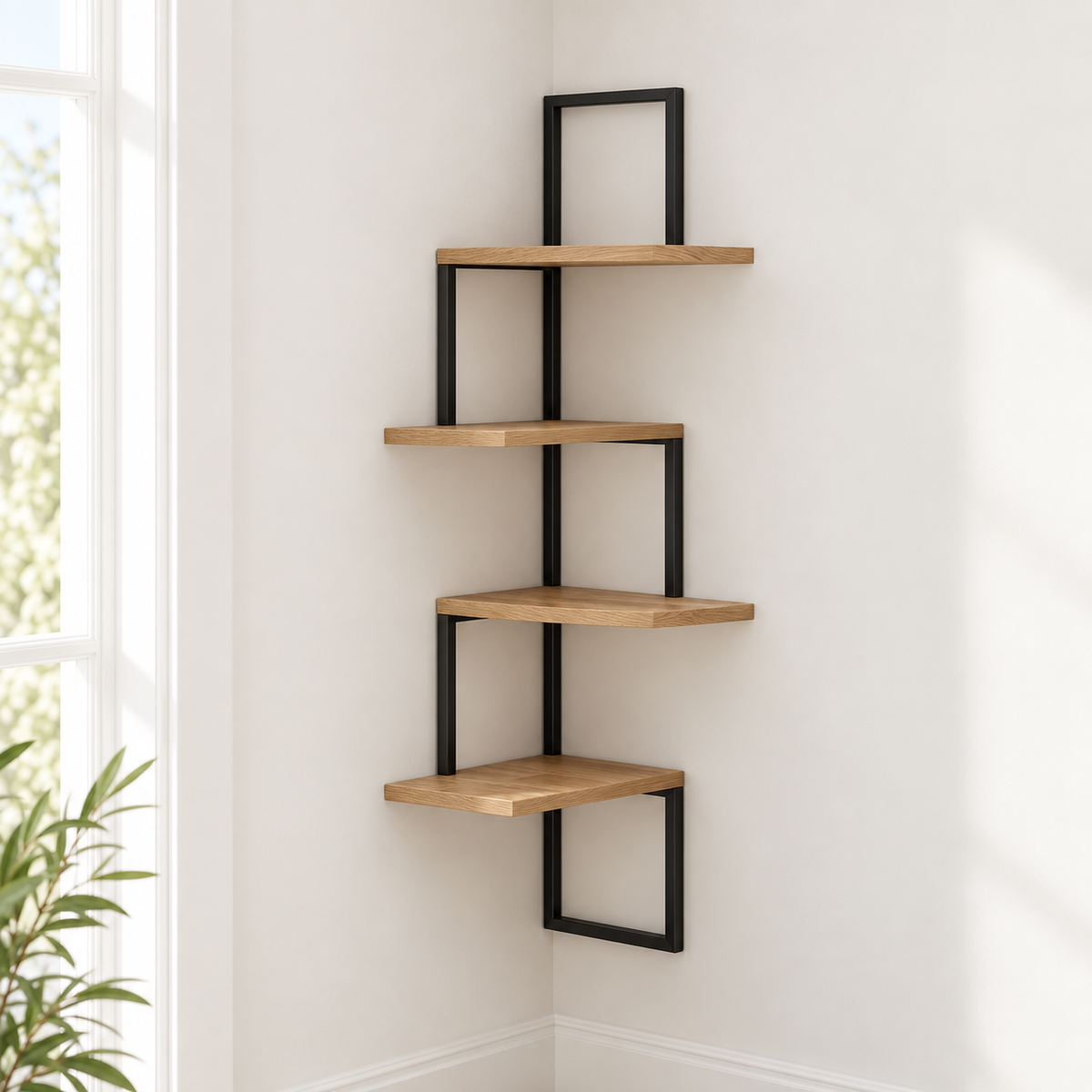 Wall Shelf – 4-Tier Staggered Display Rack