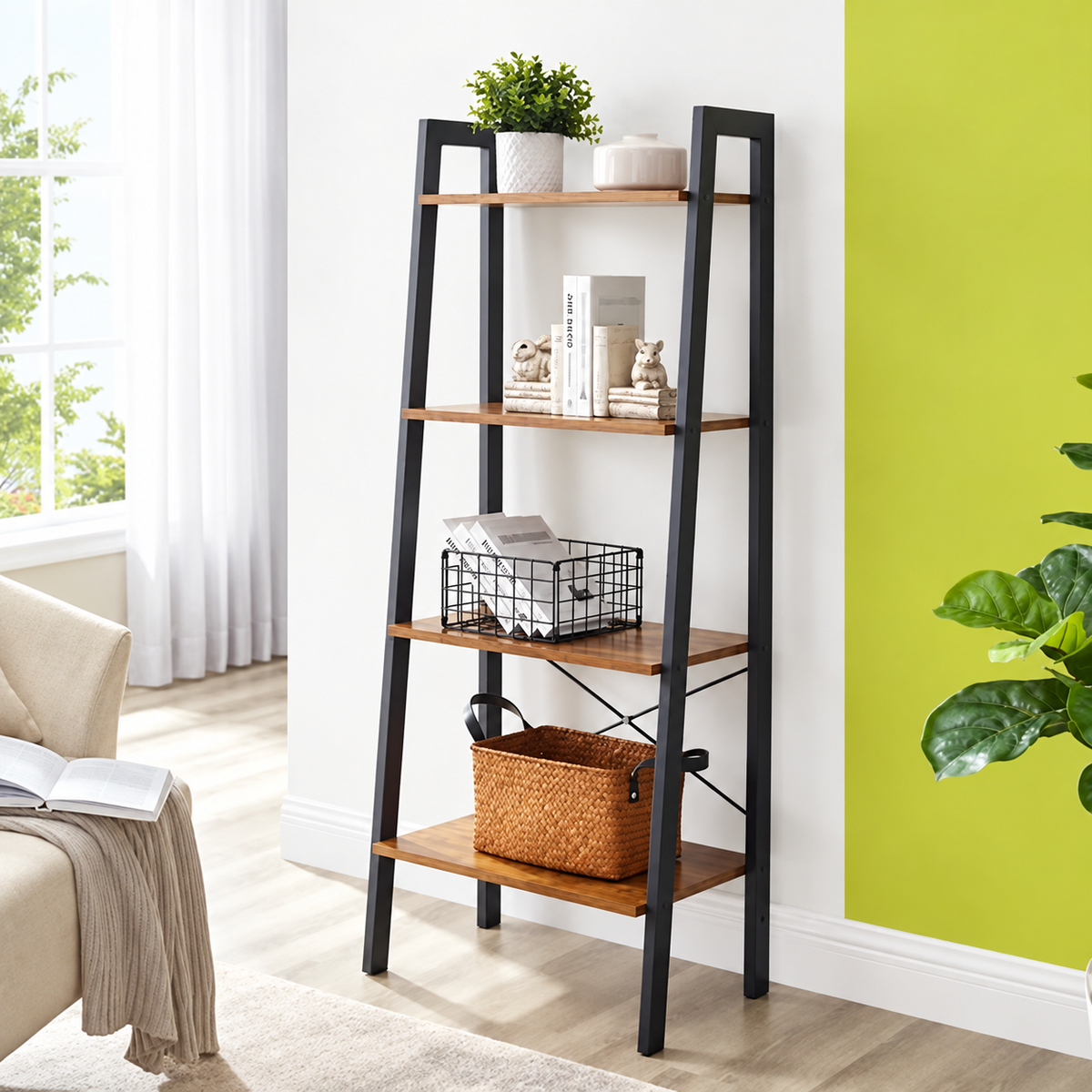 Bookrack – Compact 4-Tier Storage for Modern Homes