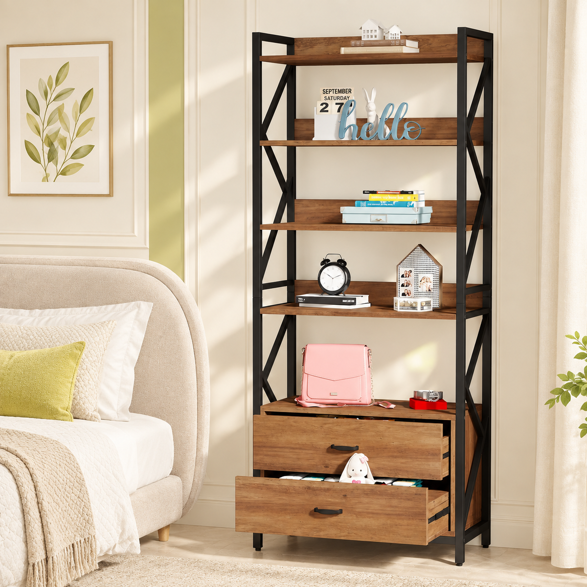 Bookrack – Open Display with Convenient Drawer Storage
