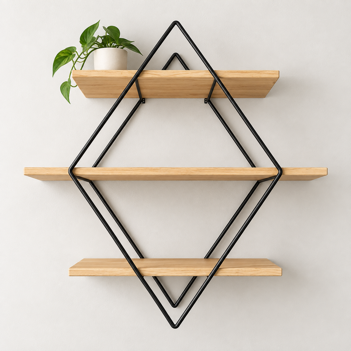Wall Shelf – 3-Tier Geometric Display Rack