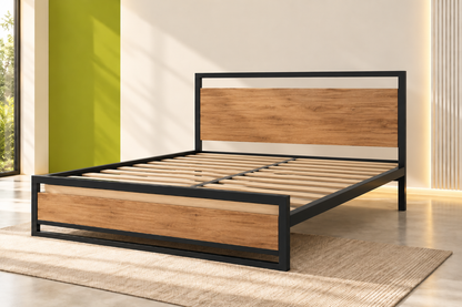 Modern Metal & Wood Bed