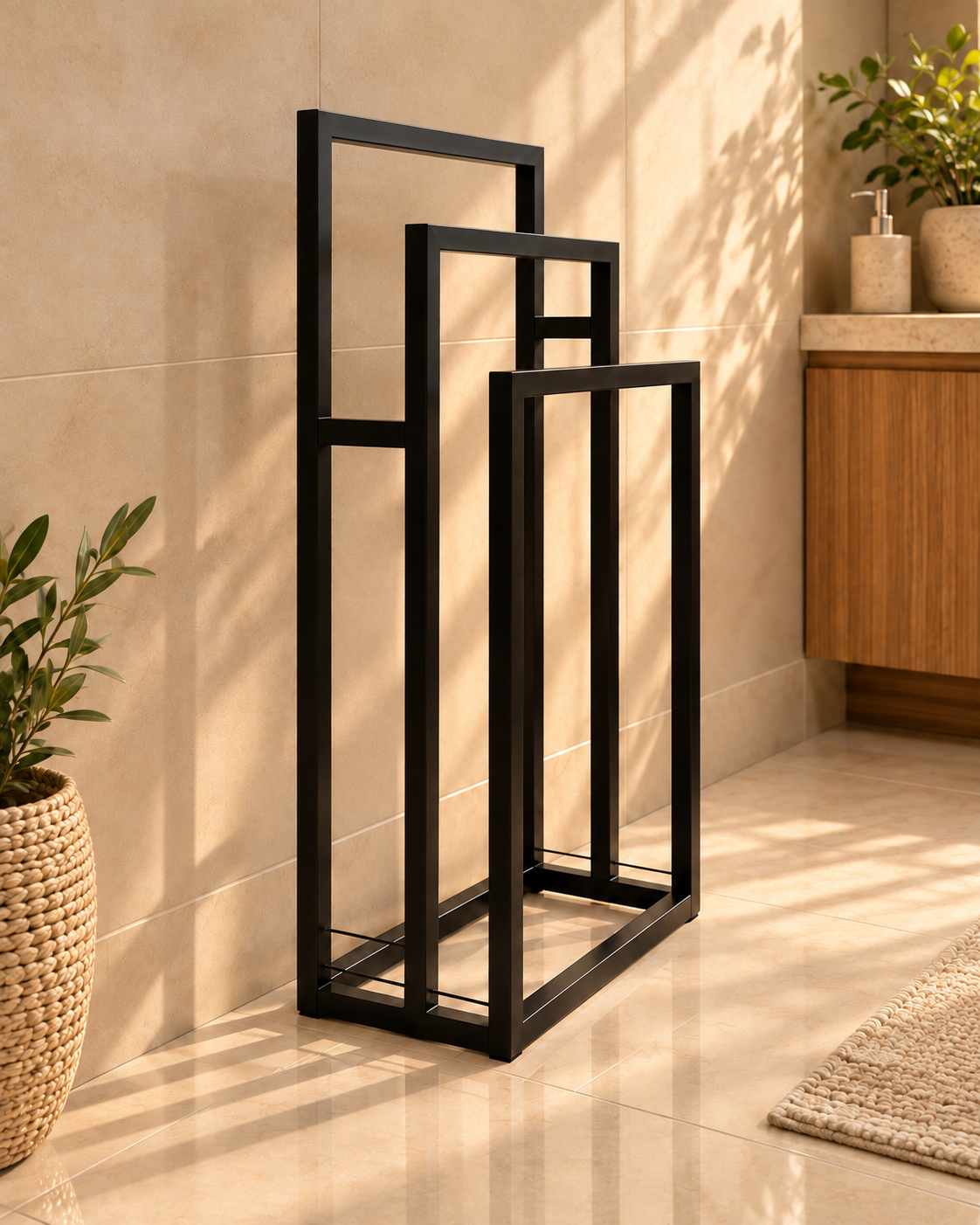 Towel Rack – Freestanding Multi-Level Bathroom Organizer