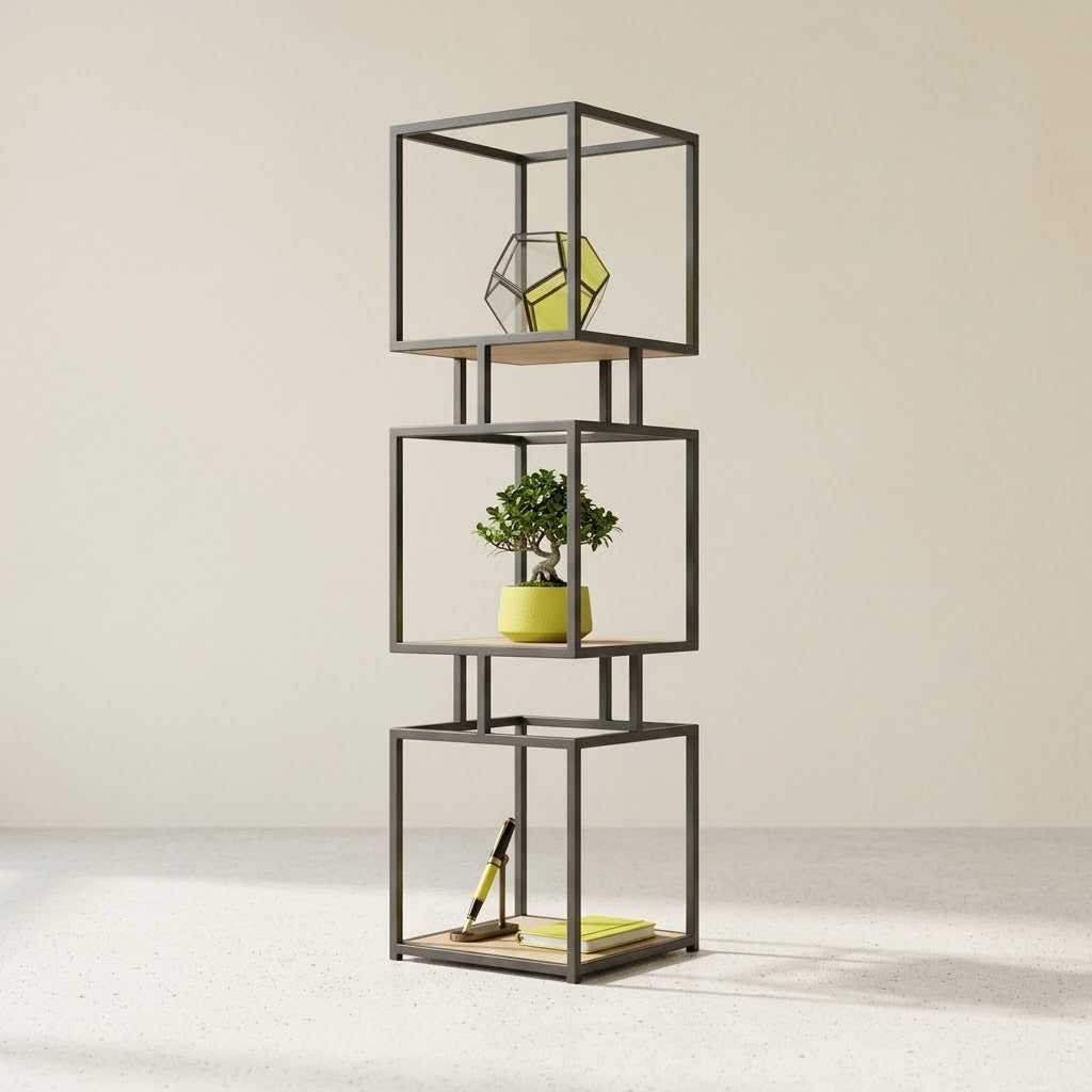 Bookrack – Three-Cube Storage with Sculptural Style