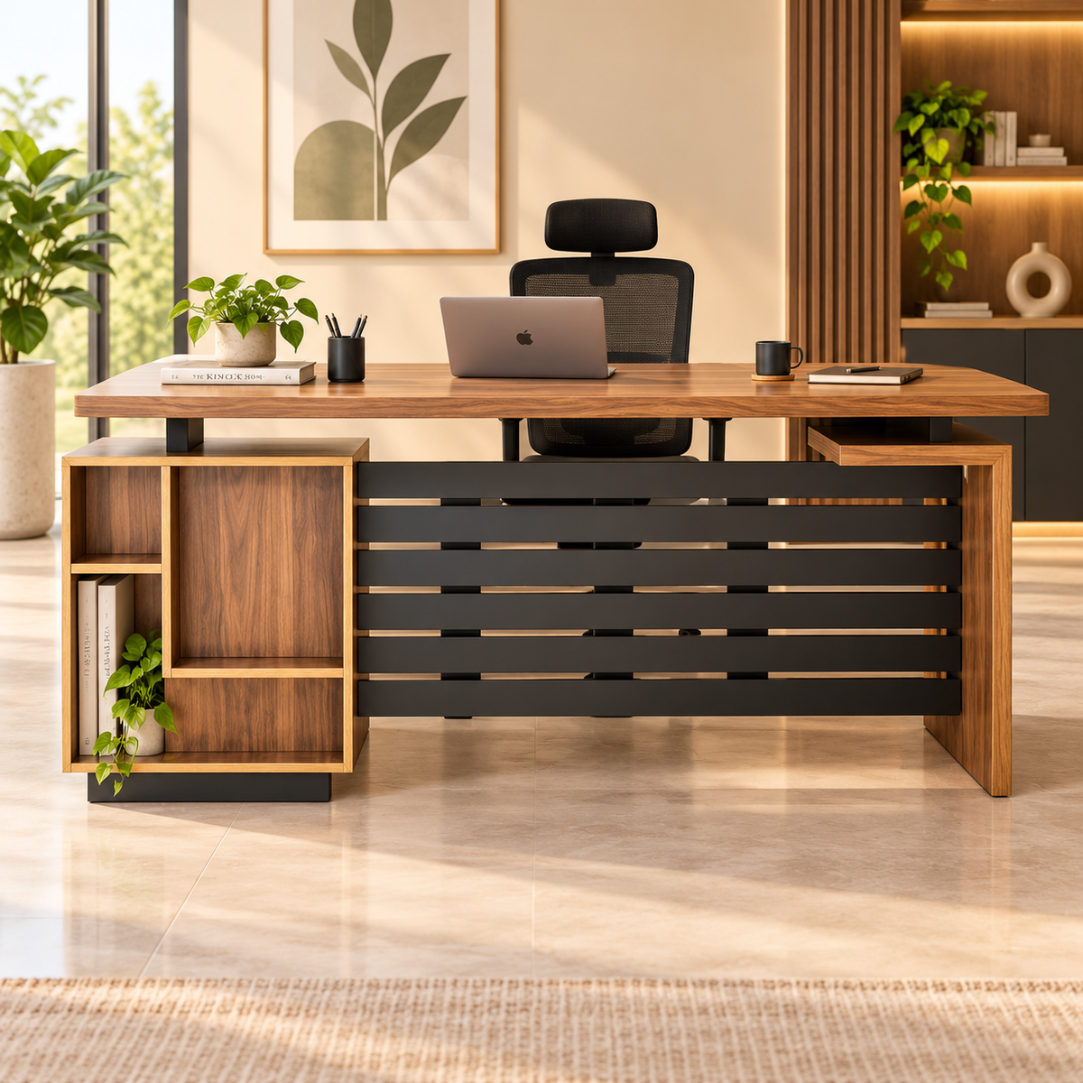 Workstation – Executive Desk with Open Storage (P12) image 1