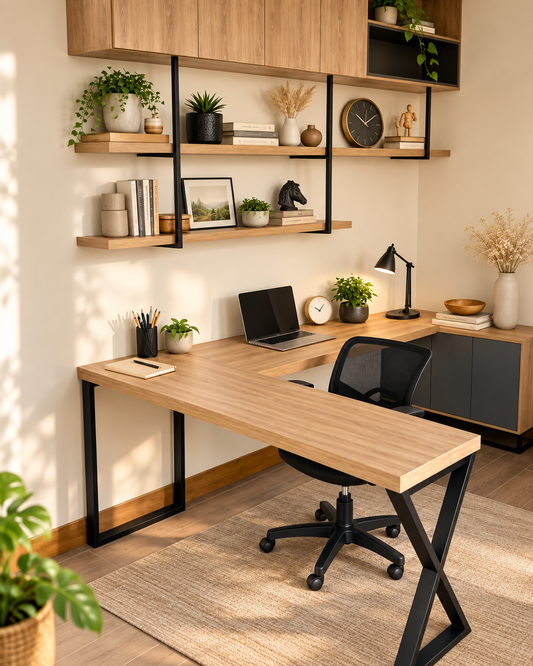 Workstation – L-Shaped Desk with Storage Cabinet (P9) image 1