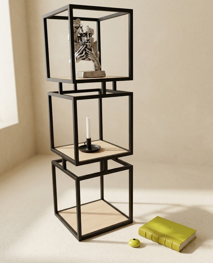 Bookrack – Three-Cube Storage with Sculptural Style