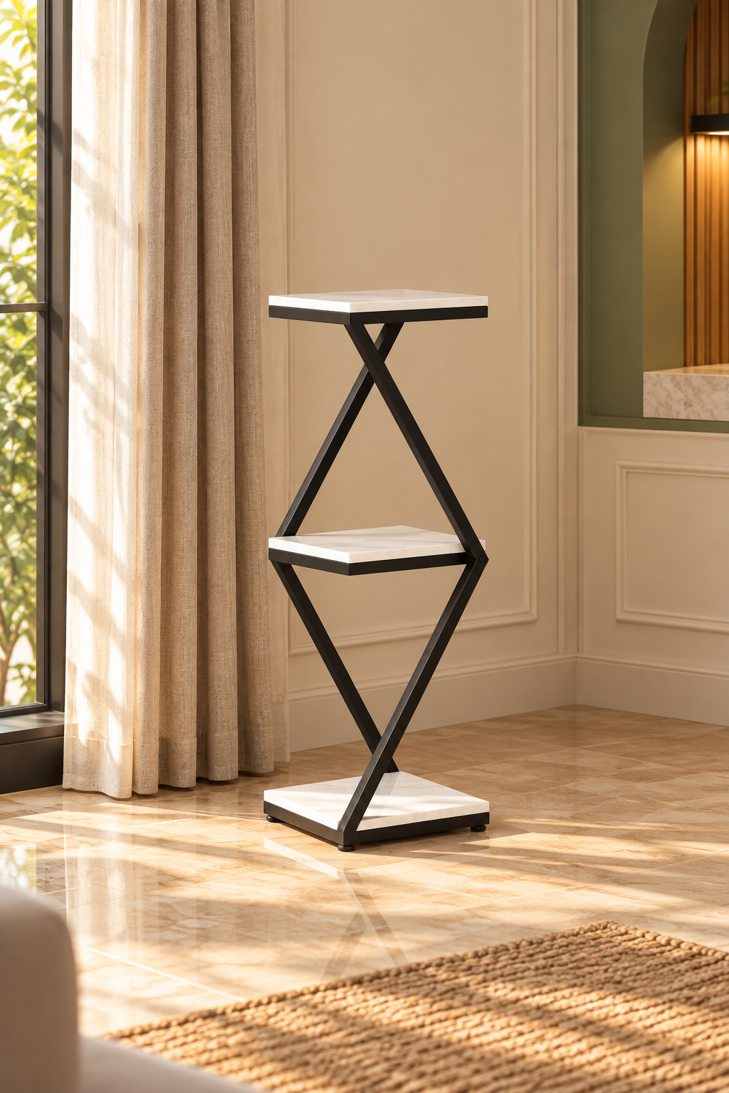 Plant Stand – Three-Tier Display with Geometric Elegance