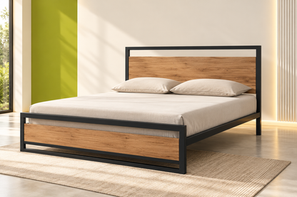 Modern Metal & Wood Bed