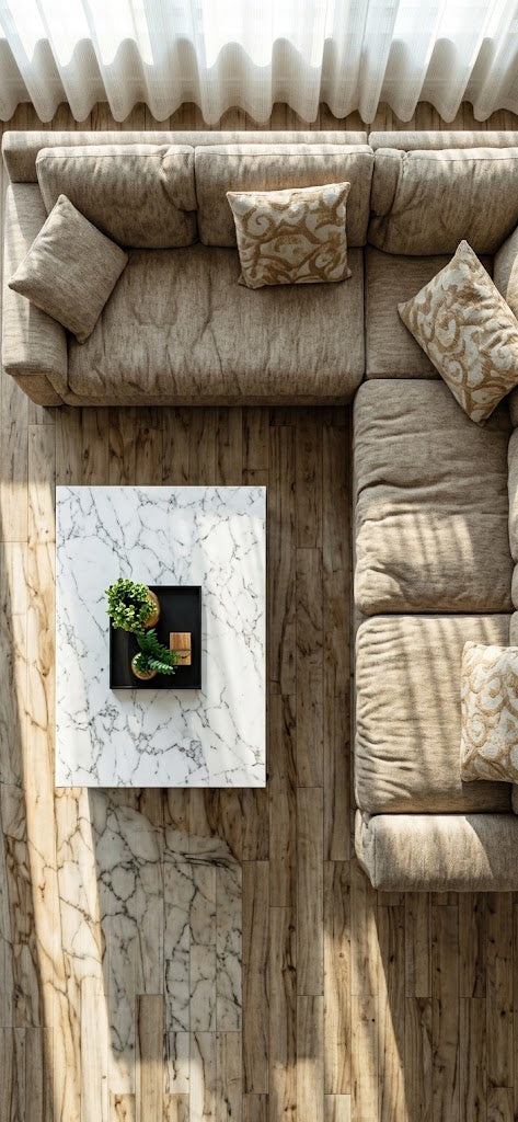 Coffee Table – Marble-Look Elegance with Everyday Storage
