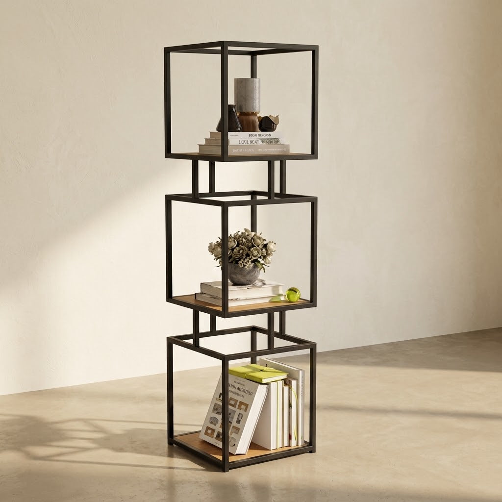 Bookrack – Three-Cube Storage with Sculptural Style