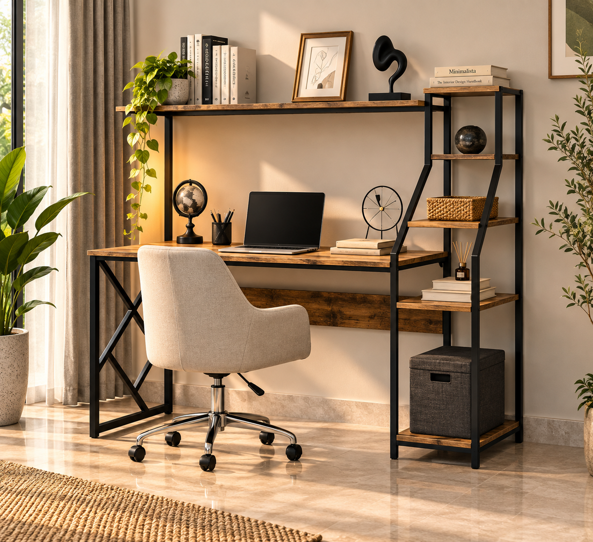 Workstation – Integrated Desk with Multi-Level Storage (P7) image 3