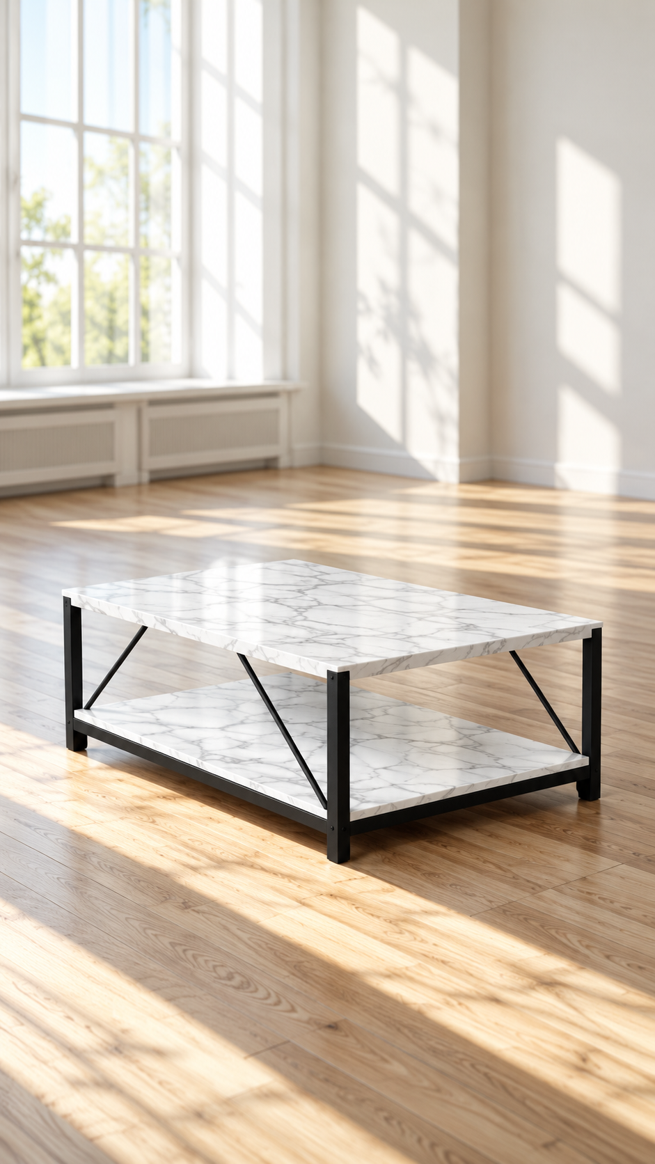 Coffee Table – Marble-Look Elegance with Everyday Storage
