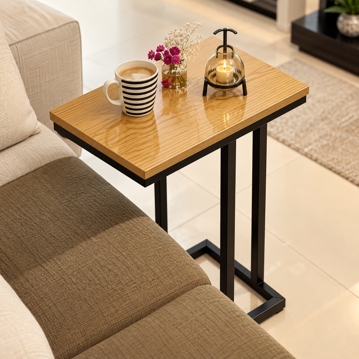 Side Table – Everyday Convenience with a Warm Wood Finish