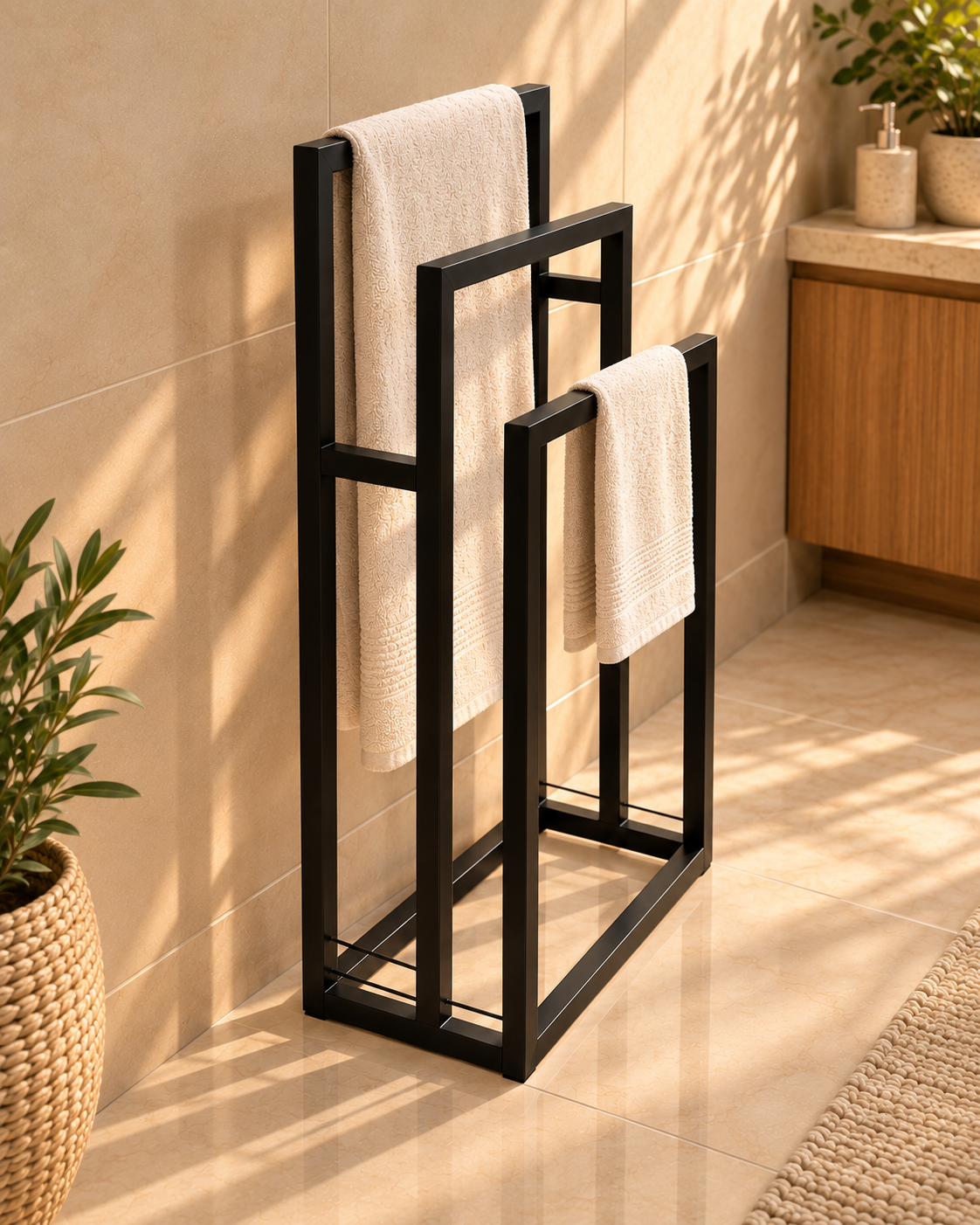Towel Rack – Freestanding Multi-Level Bathroom Organizer