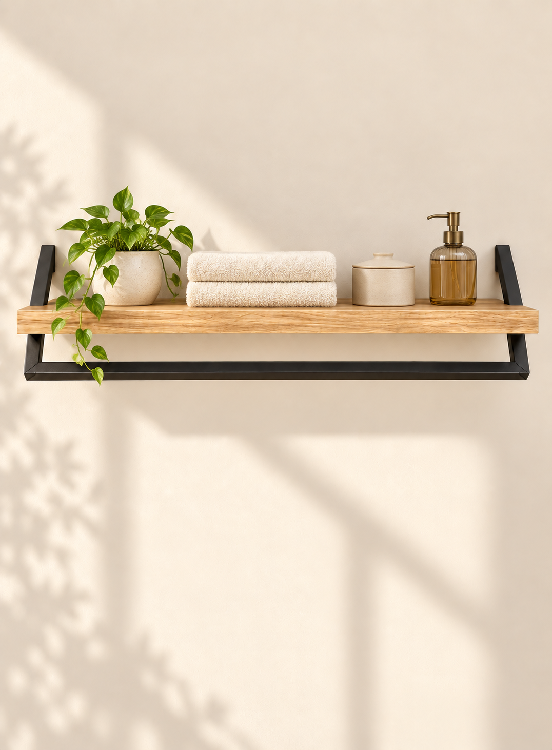 Wall Hanging Shelf with Towel Rail