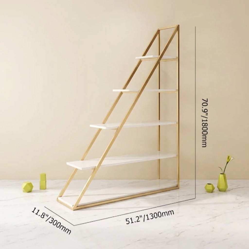 Bookrack – A Sculptural Statement in Gold & White