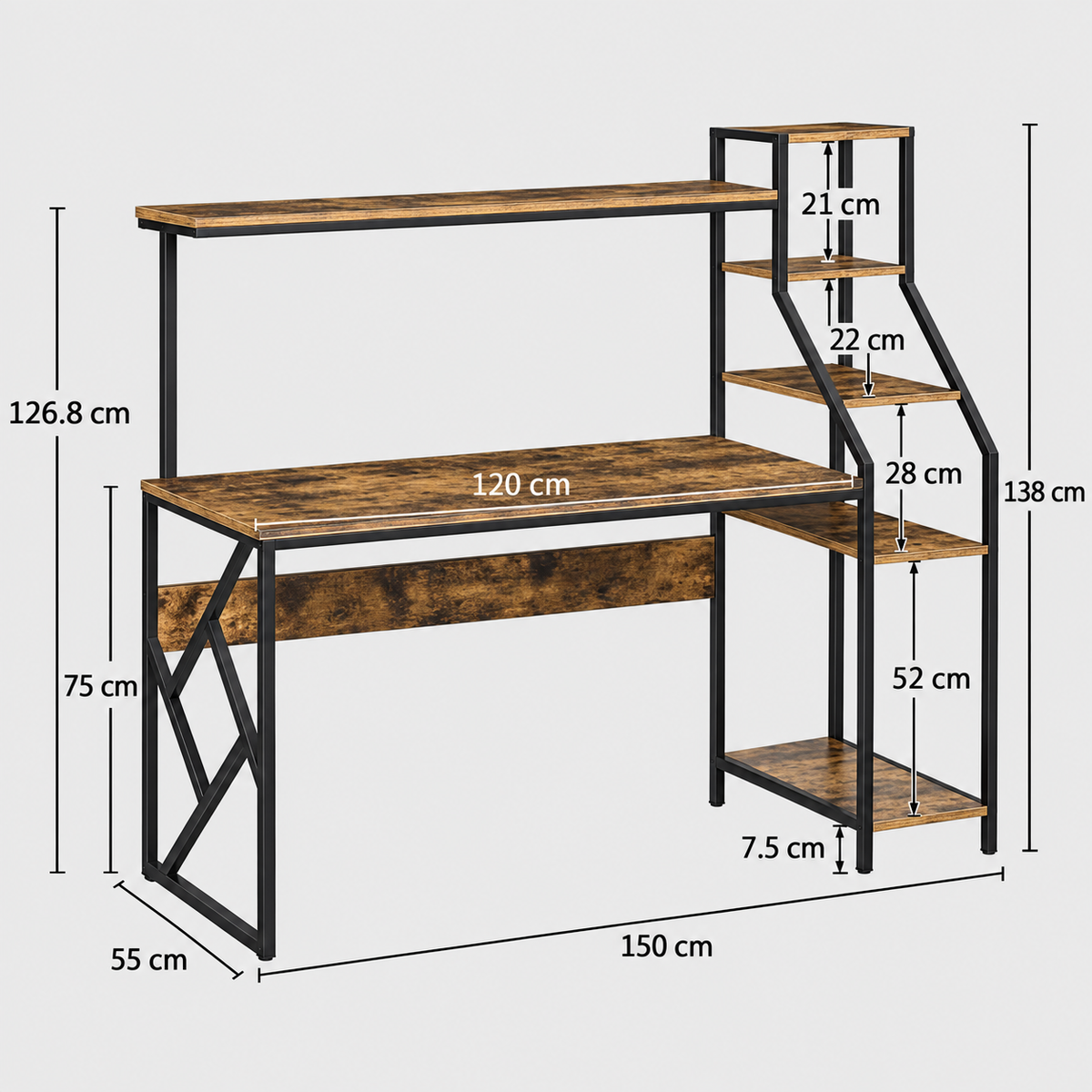 Workstation – Integrated Desk with Multi-Level Storage (P7) image 4