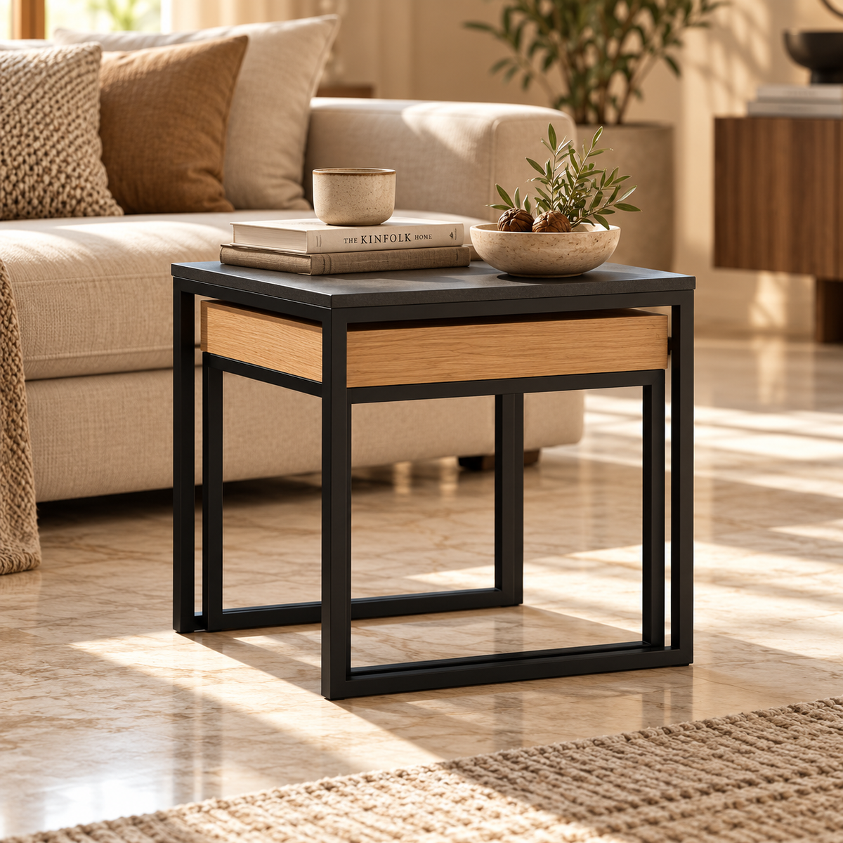 Side Table Set – A Nesting Design with Organised Storage