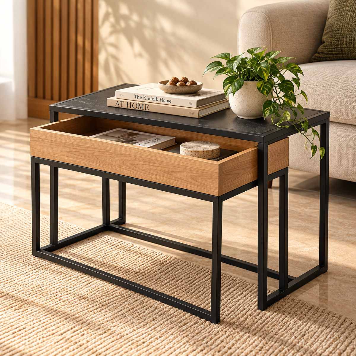 Side Table Set – A Nesting Design with Organised Storage