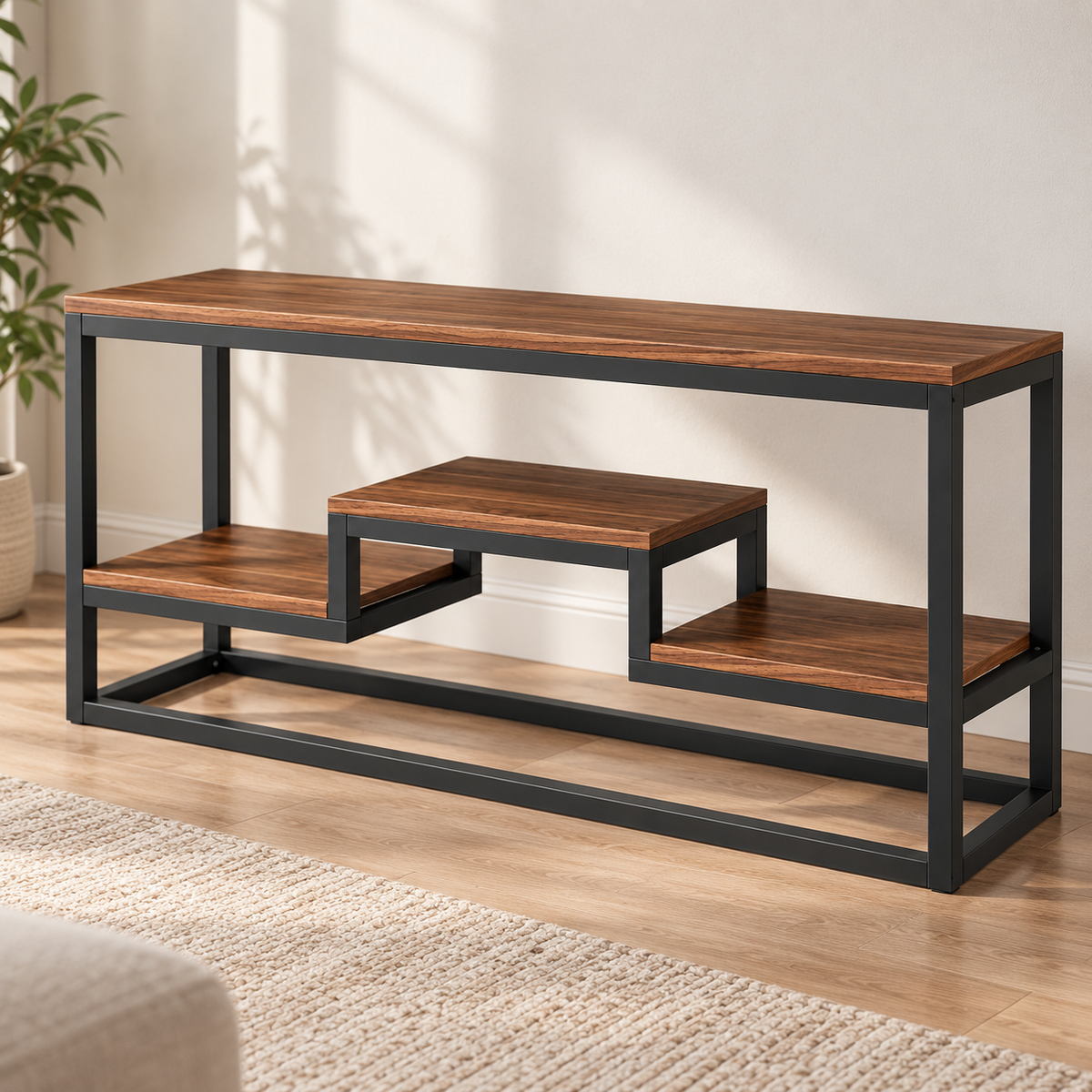 Console Table – Modern Metal & Wood Display Table