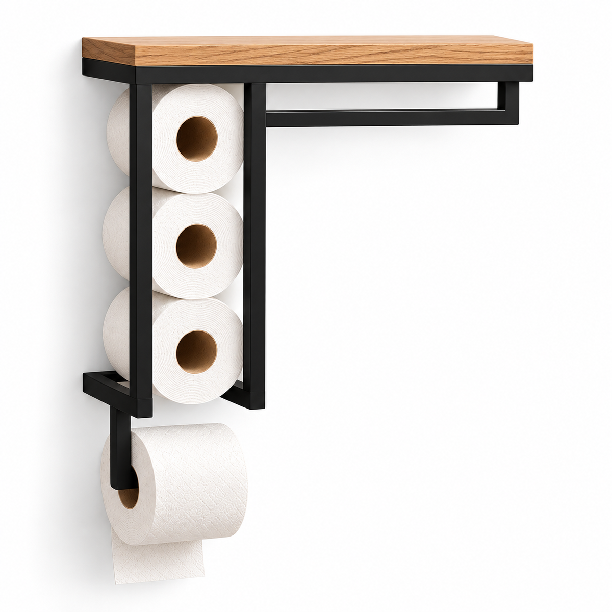 Bathroom Organizer – Wall-Mounted Towel & Toilet Paper Holder