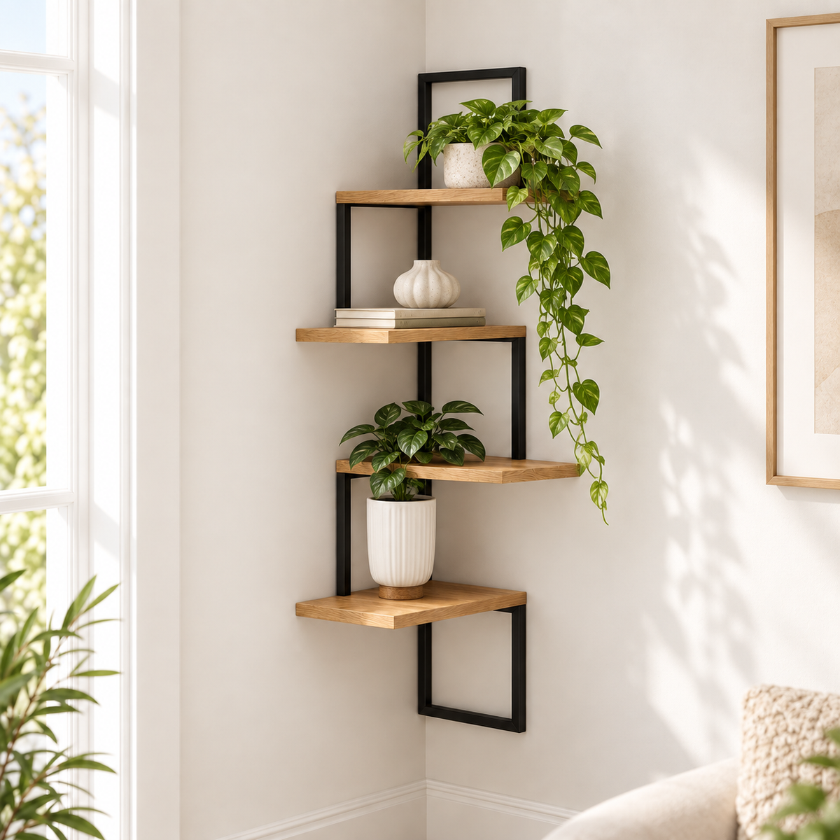Wall Shelf – 4-Tier Staggered Display Rack