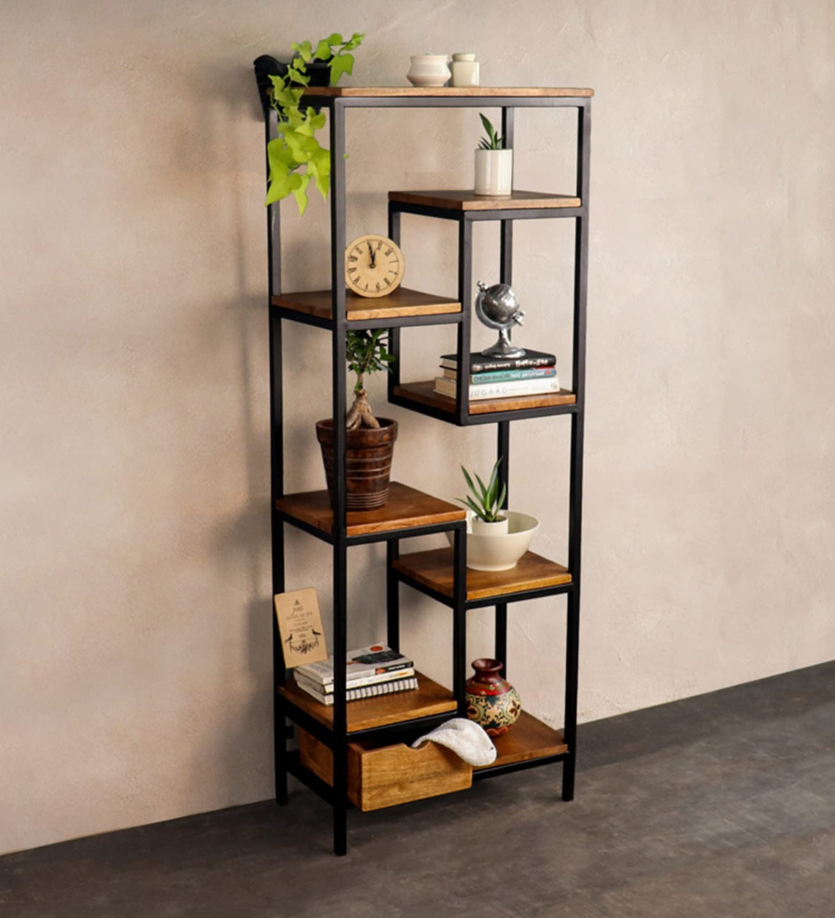 Singlel Book Rack Aab-e-Hunar – Artistic Book Rack – Loha Creations
