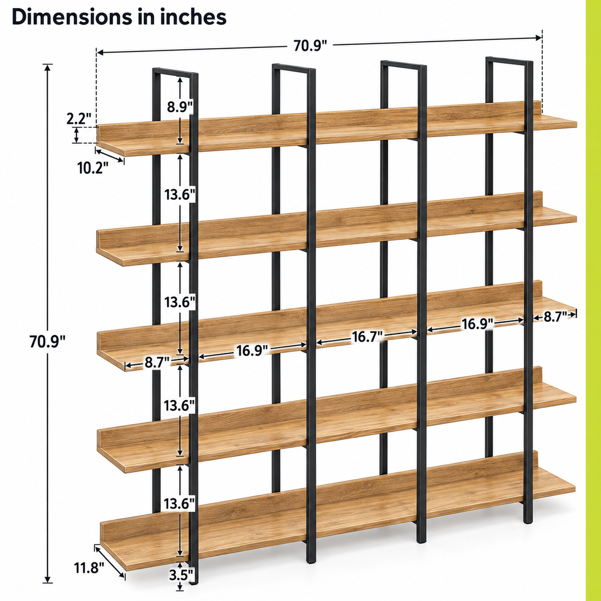 Bookrack – Spacious 5-Tier Storage for Modern Interiors