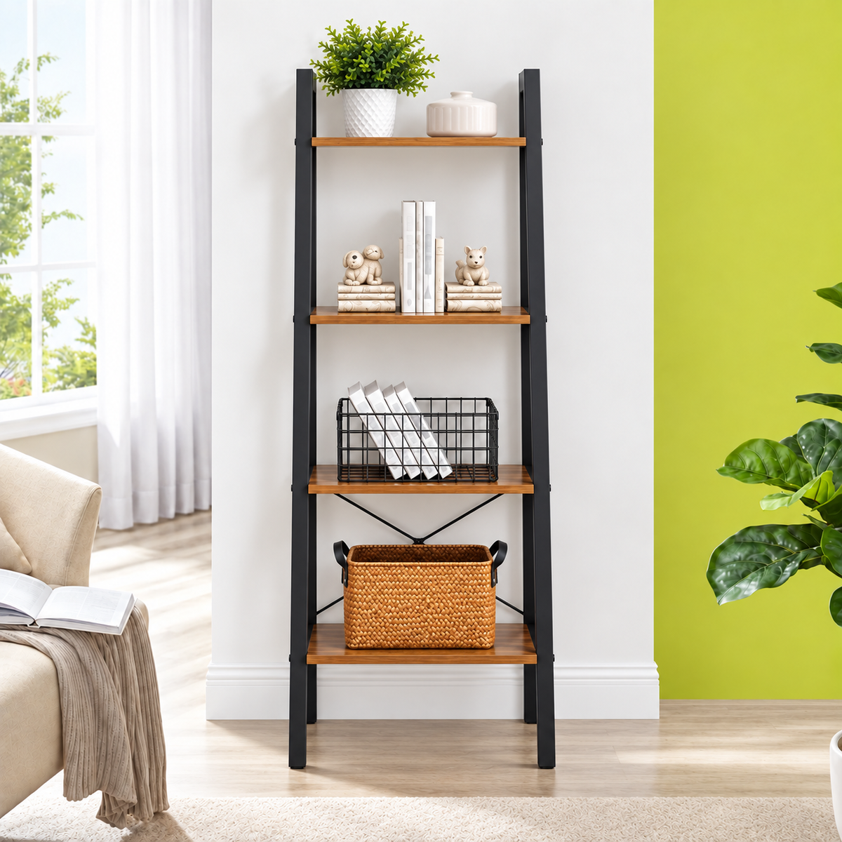 Bookrack – Compact 4-Tier Storage for Modern Homes