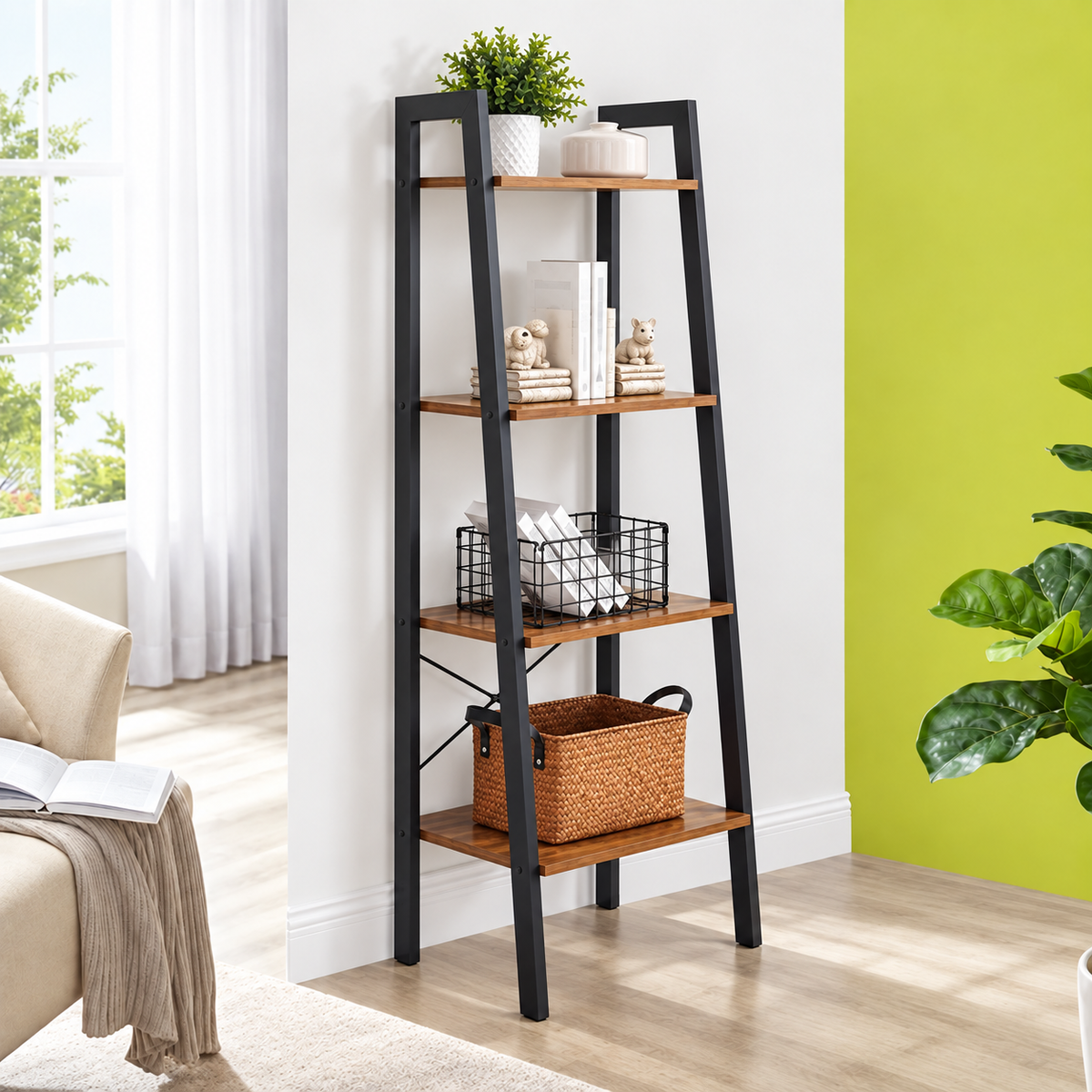 Bookrack – Compact 4-Tier Storage for Modern Homes