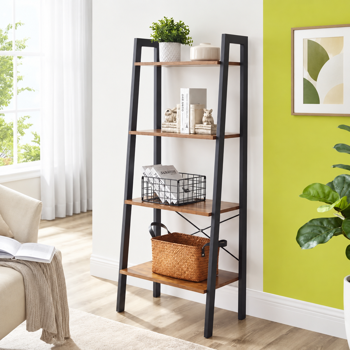 Bookrack – Compact 4-Tier Storage for Modern Homes