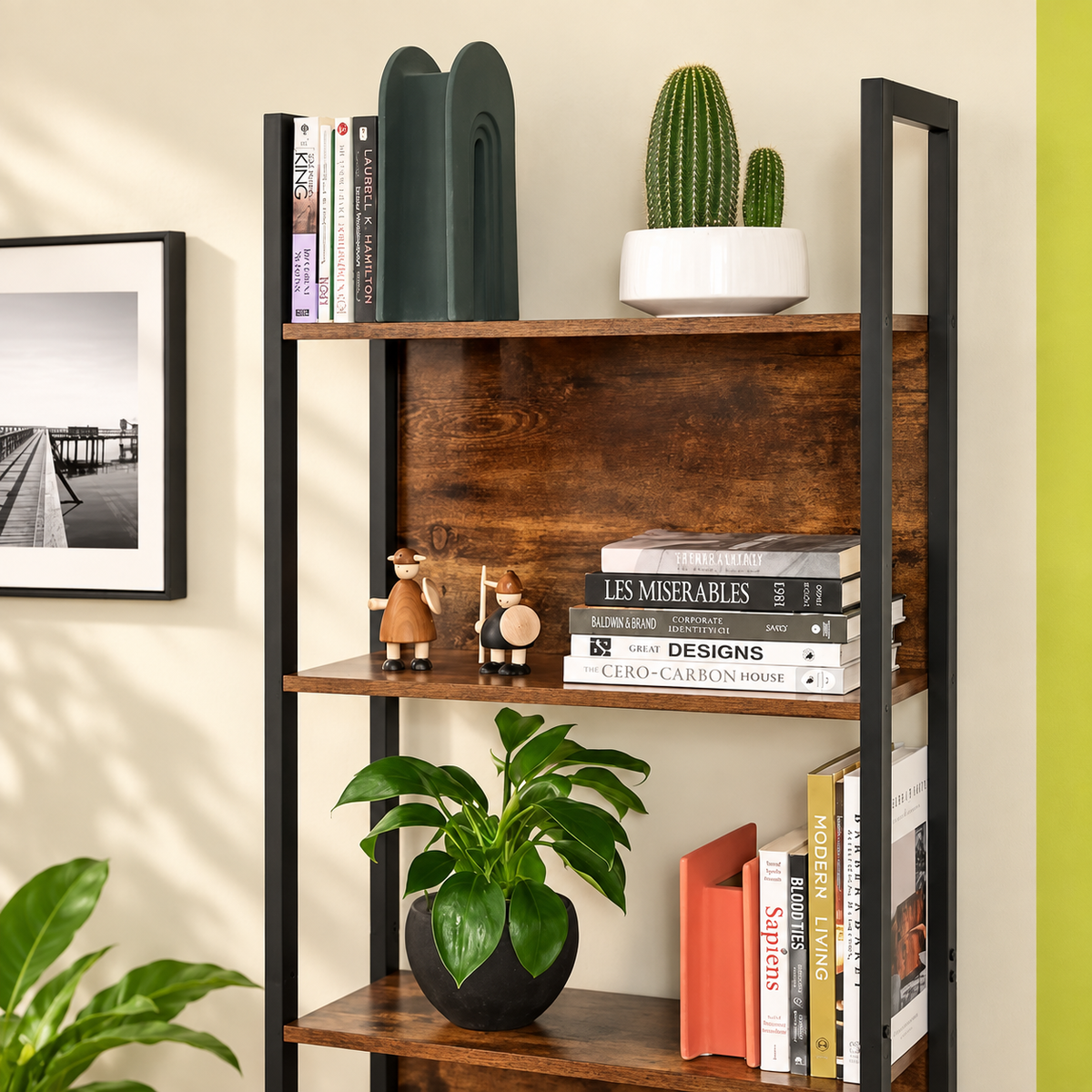 Bookrack – Rustic 5-Tier Storage for Modern Homes
