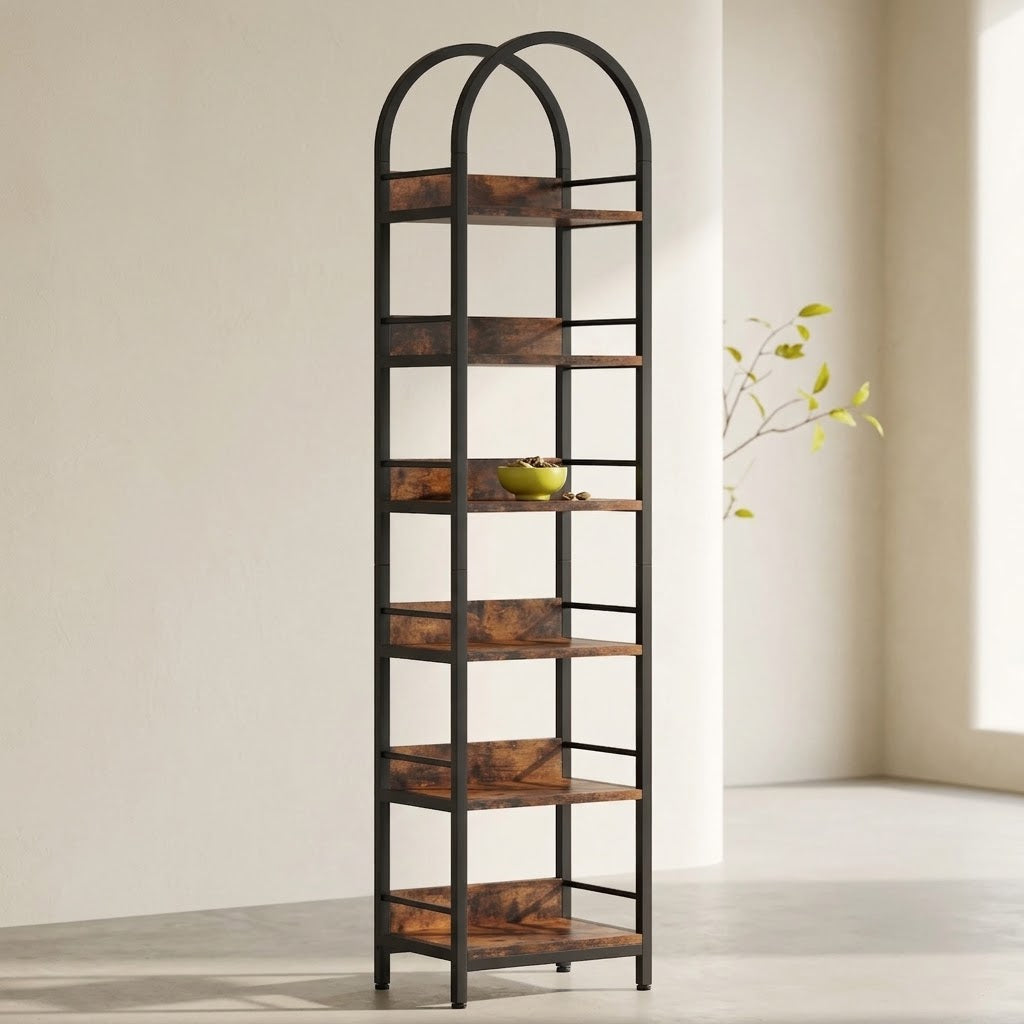 Bookrack – Arched Elegance with Six-Tier Storage