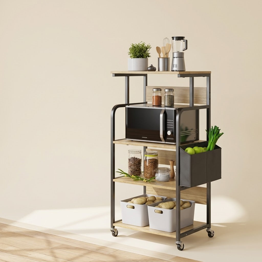 Kitchen Rack – Four-Tier Storage with Curved Frame Details - image 1