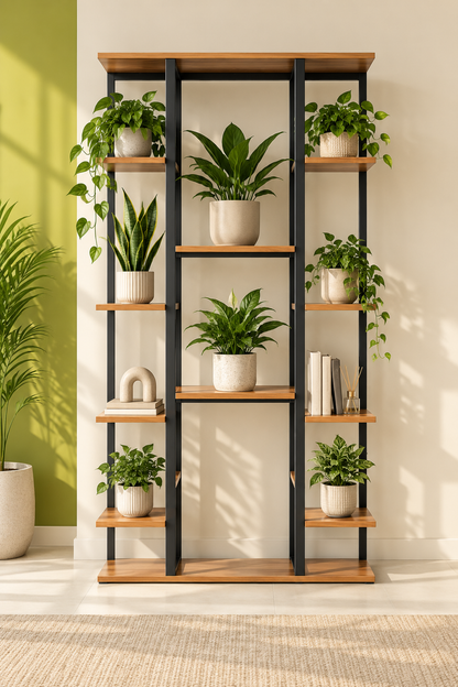 Multi-Level Metal & Wood Display Organizer